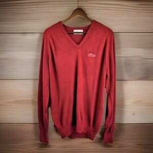 Vintage 80s Pebble Beach Golf Sweater  XL Cotton VNeck Pickering Red Grandpa USA